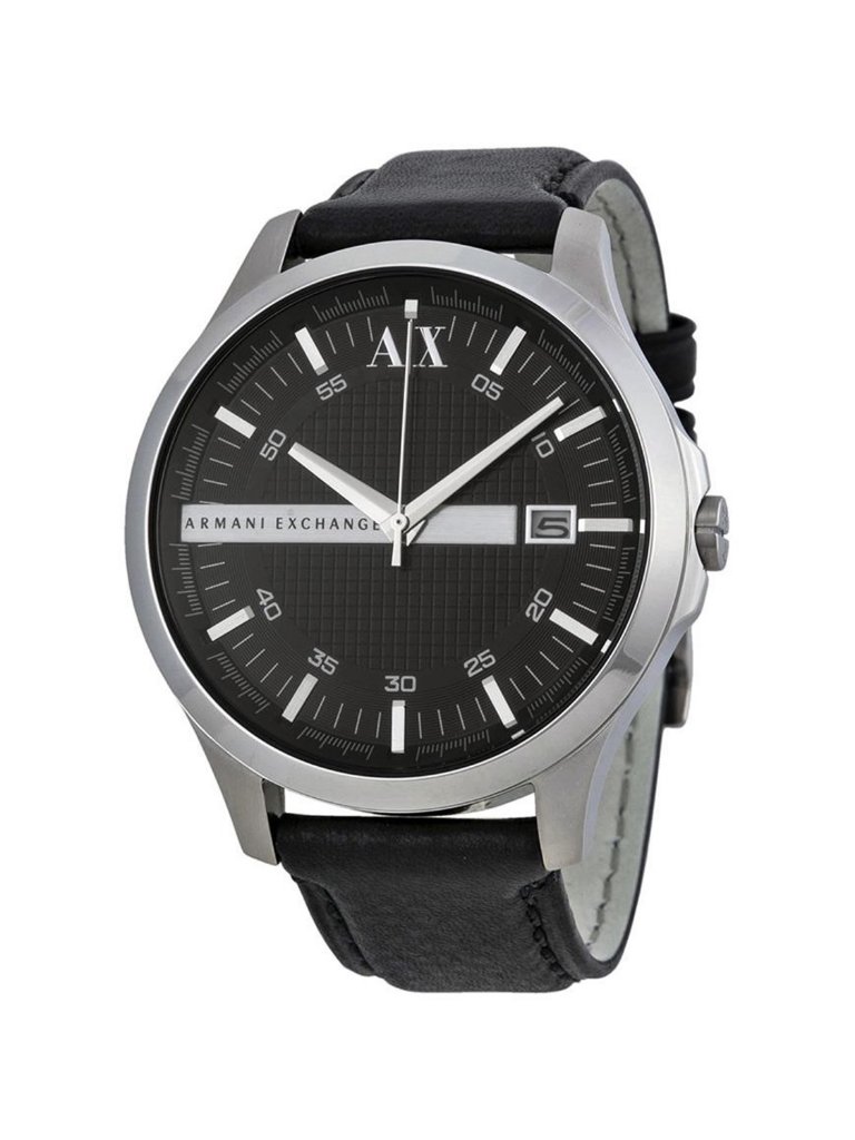 Nwt Armani Exchange Armani Ax Exchange Whitman Black Dial Black Leather Men's Wa